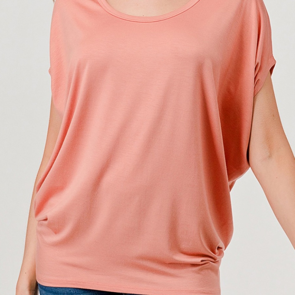 Apricot Short Sleeve Dolman Modal top